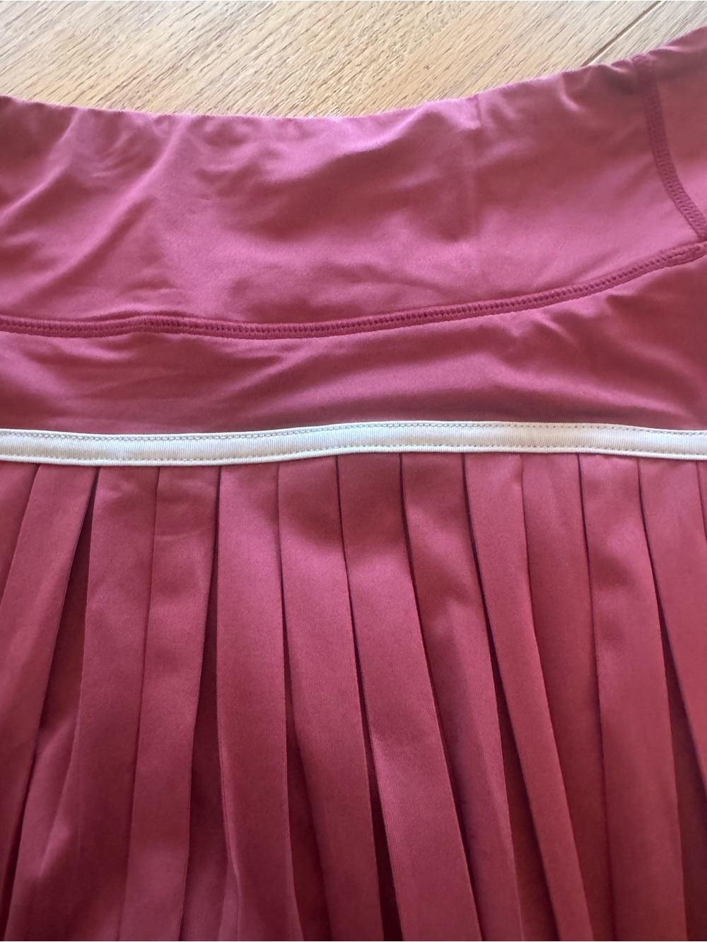 Pleated Athletic Skirt in Burgundy - Picture 3 of 5